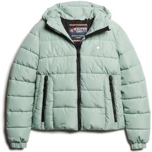 Superdry Hooded Spirit Sports Puffer Casual Winterjas Dames Groen