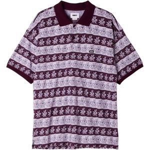 Obey Unity Jacquard Flower Polo Heren Lila