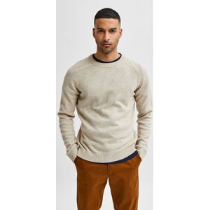 Selected Slhnewcoban Lambs Wool Crew Neck W Casual Sweater Heren Cognac