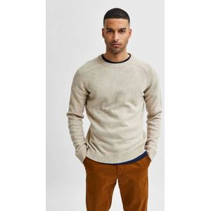 Selected Slhnewcoban Lambs Wool Crew Neck W Casual Sweater Heren Cognac