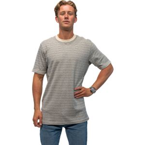 Kronstadt Ledger Herringbone Casual T-shirt Heren Grijs