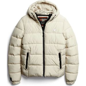 Superdry Hooded Sports Puffer Casual Winterjas Dames Beige