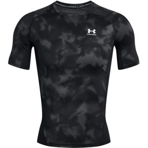 Under Armour Heatgear Printed Compressieshirt Heren Zwart