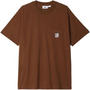 Obey Organic Pocket Tee Ss Casual T-shirt Heren Bruin S