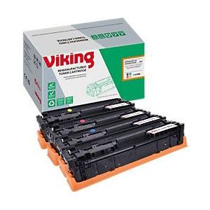 Viking 203X compatibele HP tonercartridge CF540X / CF541X / CF543X / CF542X zwart, cyaan, magenta, geel multipak 4 stuks