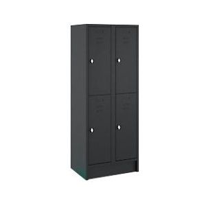 Ceha Garderobekast Staal 4 deuren 700 x 500 x 1.800 mm Zwart
