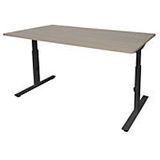 Linesto Plus - Bureau - Zwart - Hoogte Instelbaar - 160x80cm Robson Eiken Blad