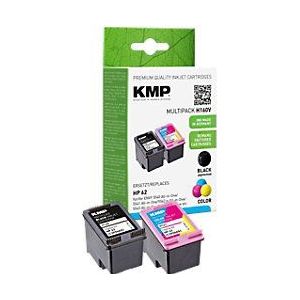 KMP Compatibel HP 62 Inktcartridge N9J71AE Zwart, cyaan, magenta, geel Multipak 2 Stuks