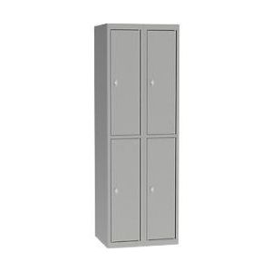 Garderobekast Metaal 4 deuren Hangslot 600 x 500 x 1.800 mm Grijs