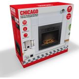 Classic Fire Elektrische Sfeerhaard Chicago - Kachel 1800W - Haard zonder Schouw - LED Vlammen - Zwart