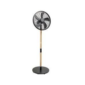 BESTRON DFS45WB DESIGN STATIEFVENTILATOR 45 CM ZWART / HOUTKLEUR 50 WATT