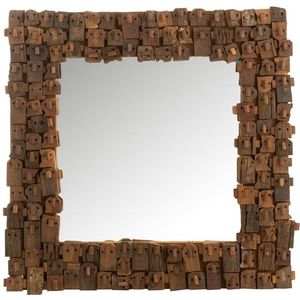 J-LINE SPIEGEL SYMA GERECYCLED HOUT/GLAS – NATUUR KLEIN