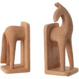 J-LINE BOEKSTEUN PAARD MODERN RESIN TERRA – SET VAN 2