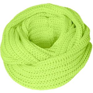 Apollo - Feest Snood Gebreid - Carnaval Snood - Fluor Geel - One Size - Colsjaal