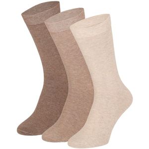 Katoenen heren sokken maat assorti beige