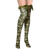 Dames fantasy panty stay up met print camouflage design