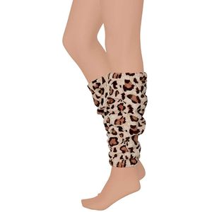 Zachte beenwarmers met print leopard design one size