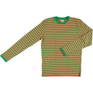 Party shirt men long sleeves stripes oranje/groen s