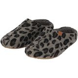 Pantoffels dames met stevige zool en print assorti grijs