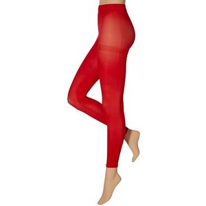 Apollo - Dames Party Legging - 60 Denier - Rood - Maat L/XL - Neon Legging - Gekleurde Legging