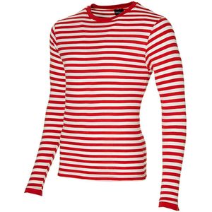 Party shirt men long sleeves stripes rood