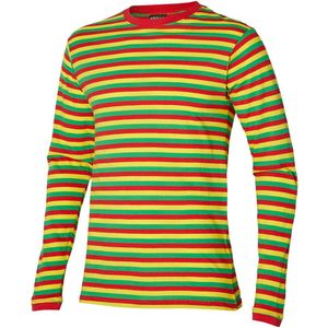 Party shirt men long sleeves stripes rood