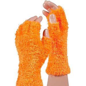 Zachte handschoenenvingerloos fluor oranje one size