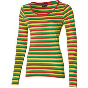 Party shirt ladies long sleeves stripes rood