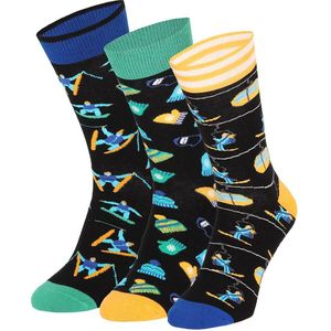 Kleurrijke heren sokken wintersport (2 x 3 paar) 40/46