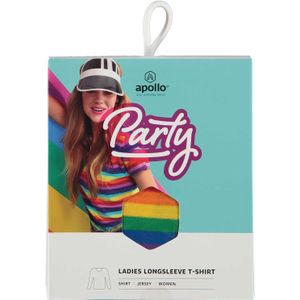 Party shirt ladies long sleeves stripes rainbow kleuren s