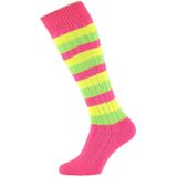 Party soccer socks rose/geel/groen