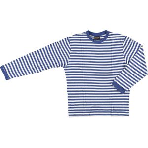 Party shirt men long sleeves stripes blauw/wit xl