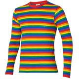Party shirt men long sleeves stripes rainbow kleuren xxxl