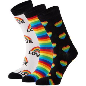 Dames sokken giftbox rainbow assorti kleuren