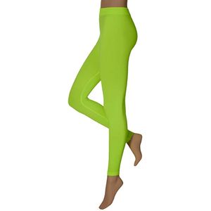 Ladies party leggings 200 denier fluor geel