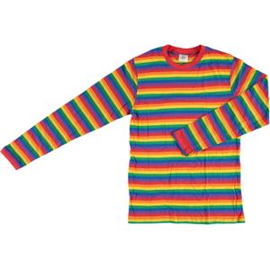 Party shirt men long sleeves stripes rainbow kleuren l