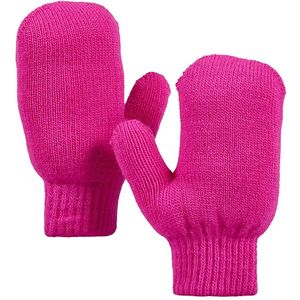 Feest baby handschoenenen fluor rose one size