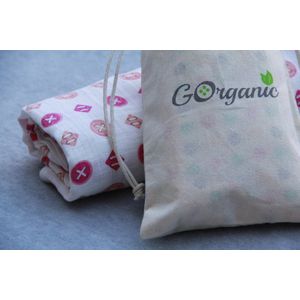 Organic Hydrophilic diaper / Muslin Baby Toddler Blanket 100% Hypoallergenic organic Cotton(white - Button Print)