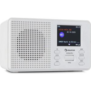 auna Commuter DAB+/FM digitale & analoge radio tuner - Bluetooth - AUX - 2,4" TFT display - wit
