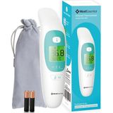 MostEssential Premium Koortsthermometer - Infrarood Thermometer - Thermometer Voorhoofd - Oorthermometer - Contactloos - Koortsthermometer voor Volwassenen, Kinderen en Baby's - 20M