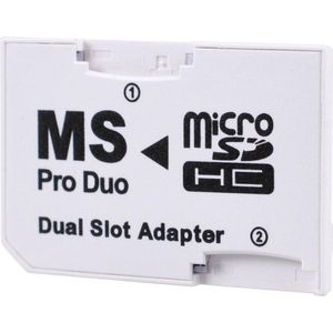 Dual 2 Slot geheugenkaart adapter voor o.a. PSP