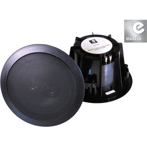 e-audio 2-Way Black Round Ceiling Speakers With Twin Offset Tweeters