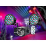 De Party Box - Complete set met discolampen - laser en lichteffecten - Feestverlichting - 3 stuks