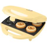 Bestron Cake Maker in tulbandvorm, wafelijzer voor 6 mini tulband cakes, met antiaanbaklaag & indicatielampje, 900 Watt, Kleur: geel