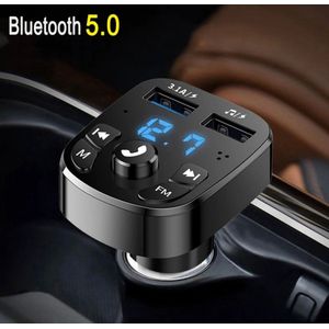 Auto Fm-zender - Bluetooth 5.0 - Aux - Handsfree bellen - Draadloze Carkit - Dubbel USB autolader - MP3 Speler adapter