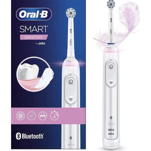 Braun Oral-B Smart Sensitive Elektrische tandenborstel, ontwikkeld voor mensen met gevoelige tanden, met sensitiv-programma en druksensor, wit