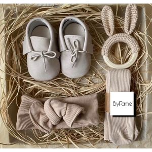ByFame babySara - geboorte cadeau - gender reveal - Kraamcadeau - Baby Geschenkset - Babyshower cadeau - beige - unisex