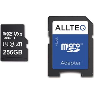 Micro SD Kaart 256 GB - Geheugenkaart - SDXC - V30 - incl. SD adapter - Allteq