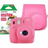 Fuji Instax mini 9 Flamingo Pink+enkelp film (10 foto's)+case