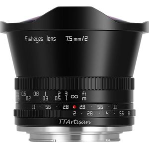 TT Artisan - Cameralens - 7,5 mm F2.0 APS-C voor Canon EOS M-vatting